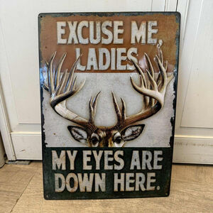 Rivers Edge Products Deer Antler Metal Tin Wall Sign